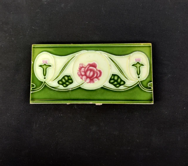 1940s Vintage Architecture Furniture Tile Floral Majolica Art Nouveau Japan 2