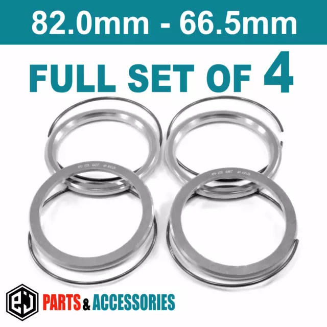82.0-66.5 Spigot Rings Hub Rings FULL SET aluminium spacers rings for BBS wheels
