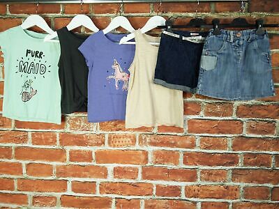 Bundle Le ragazze di età compresa tra 4-5 anno prossimo BLUEZOO Pantaloncini Di Jeans T-shirt Canotta Unicorno 110CM