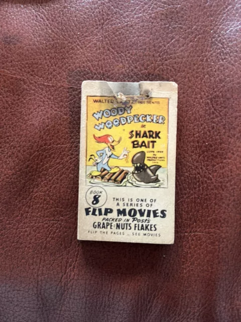 1949 FLIP MOVIE Grape-Nuts Woody Woodpecker/Charlie Chicken Miniature Book-#8