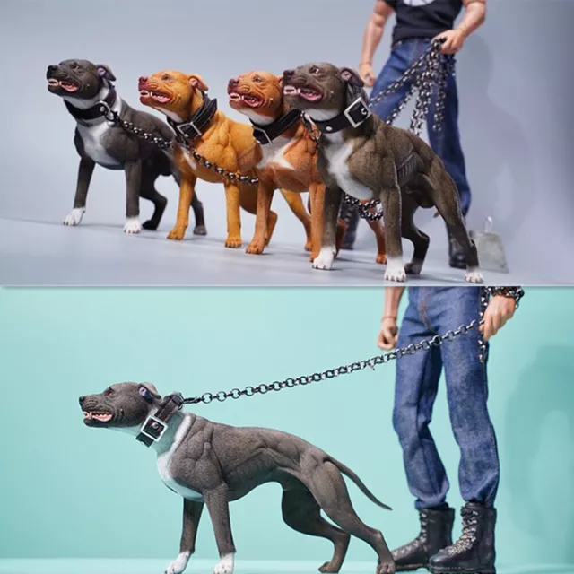 JXK 1/6 American Pit Bull Terrier Model Animal Figure Pet Dog Collector GK Decor