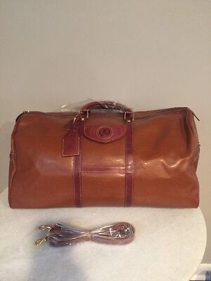 Andantini Brown Leather Duffel Weekender Bag