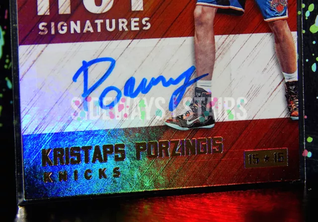 KRISTAPS PORZINGIS HOT SIGNATURES AUTO NOVATO REFRACTOR radiocontrol nba aros HS-KP 2015 3