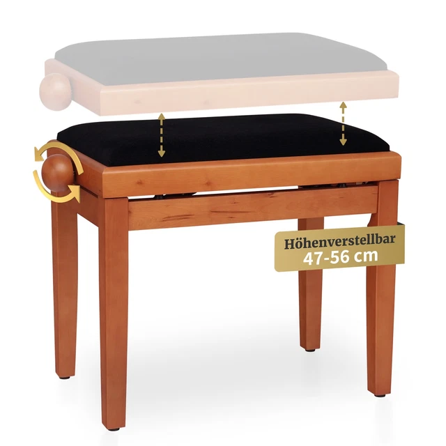 Banc De Piano Avec Rangement - Classic Cantabile Modèle S - Blanc Mat - Stable Et Élégant