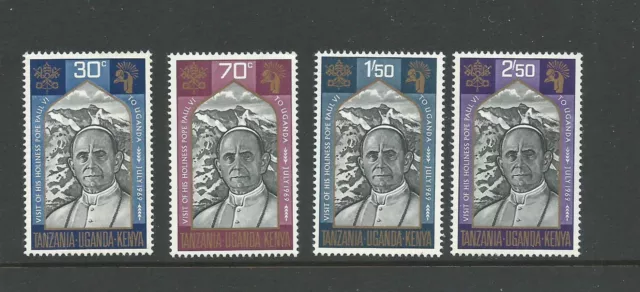 1969 Kenya,Tanzania & Uganda Popes Visit set 4 Complete MUH/MNH