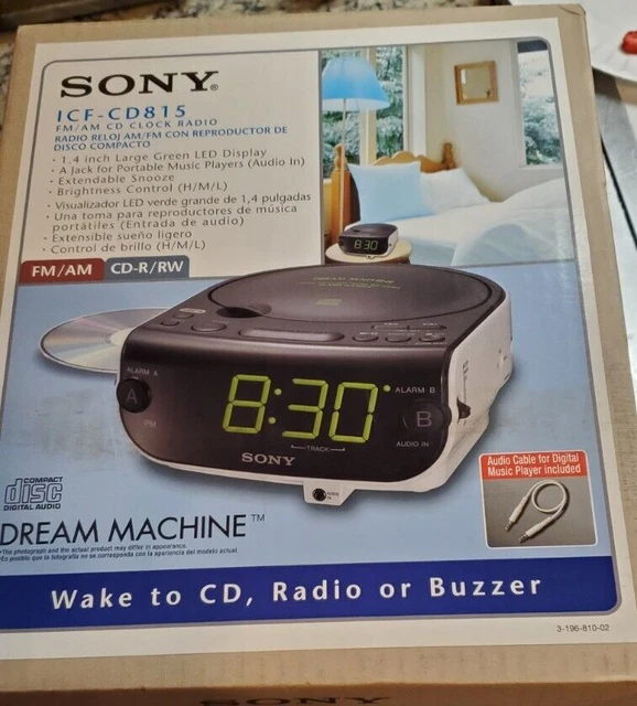SONY ICFCD815 DREAM Machine FM/AM Radio CD Player Dual Alarm Clock 62