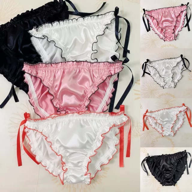 WOMEN SATIN LACE Knickers Panties Shorts Briefs Faux Silk Underwear  Bloomers £15.25 - PicClick UK