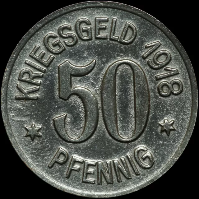 NOTGELD: 50 Pfennig 1918. Funck 282.3b. STADT LEER IN OSTFRIESLAND / HANNOVER.