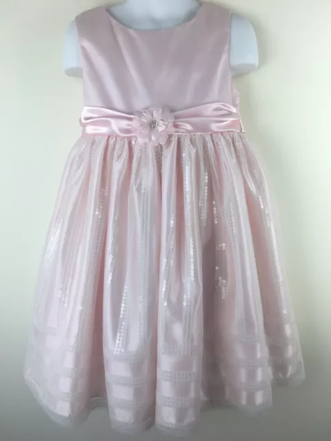 Princess Faith Girls Wedding, Party, Special Occasion Pink Sequined Dress Size 5 3