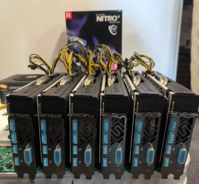 RIG DE MINAGE 6x AMD Radeon  SAPPHIRE NITRO + RX 580 8 Go + KIT MINING