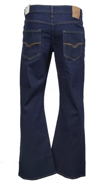 MEN'S LCJ DENIM Flare Stretch Indie Retro Jeans 70s Bell Bottoms LC16 Black  £29.95 - PicClick UK