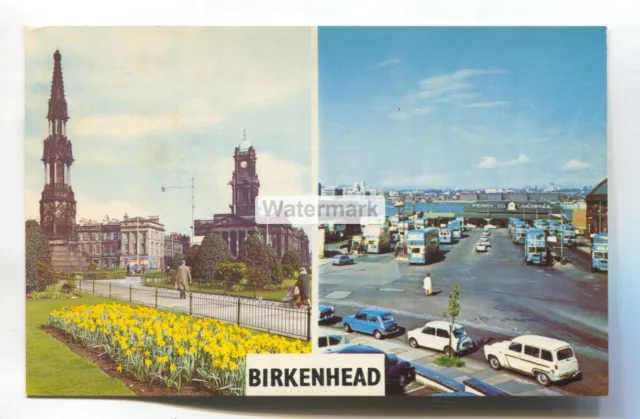 Birkenhead - Hamilton Square, Bus Station and Ferry - c1970's Cheshire postcard