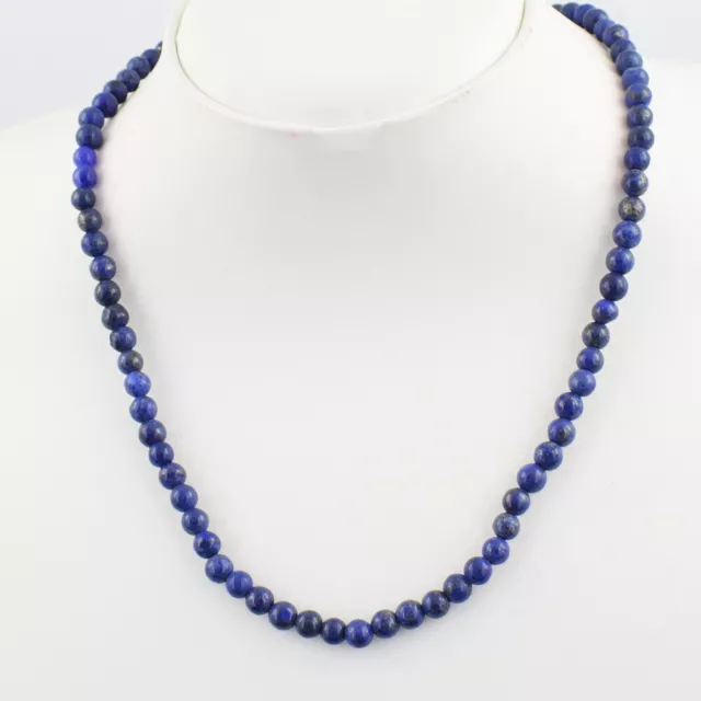 137 Cts Natural Blue Lapis Lazuli Round Shape Beads Womens Necklace JK 43E419