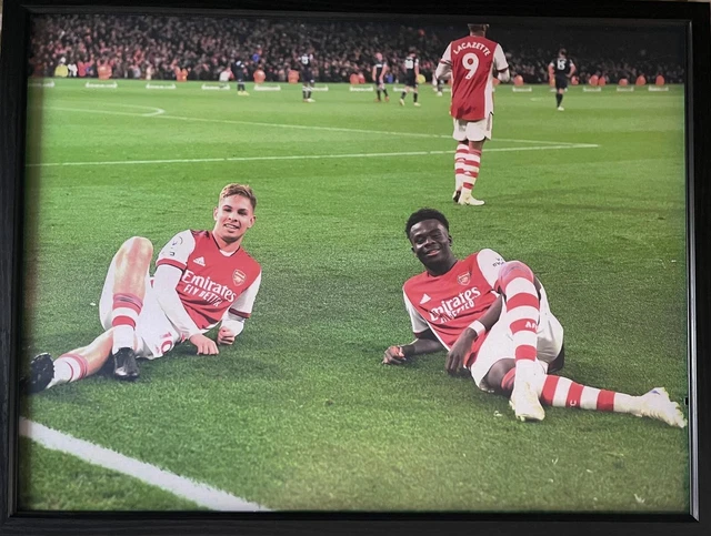 Emile Smith-Rowe & Bukayo Saka Celebration Photo Framed