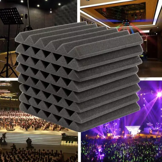 12-24pcs Acoustic Wall Panel Tiles Studio Sound Proofing Insulation Foam Pads UK