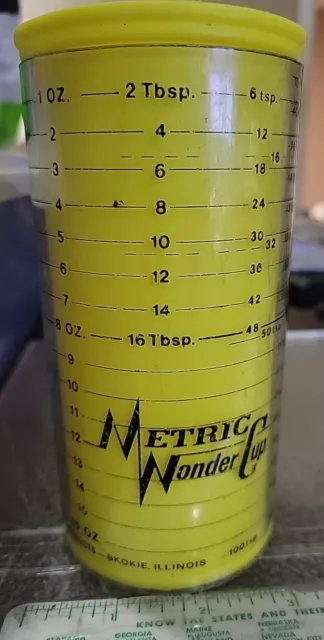 Yellow Metric USA Wonder Cup Adjustable Measuring Cup 2 C 16 oz. Wet / Dry