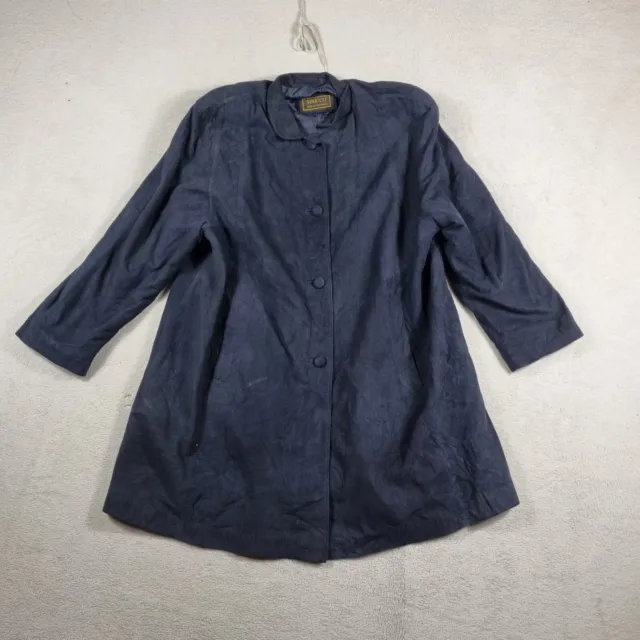 Siricco Womens Coat Jacket Size 2XLarge Dark Blue Long Sleeve Buttons