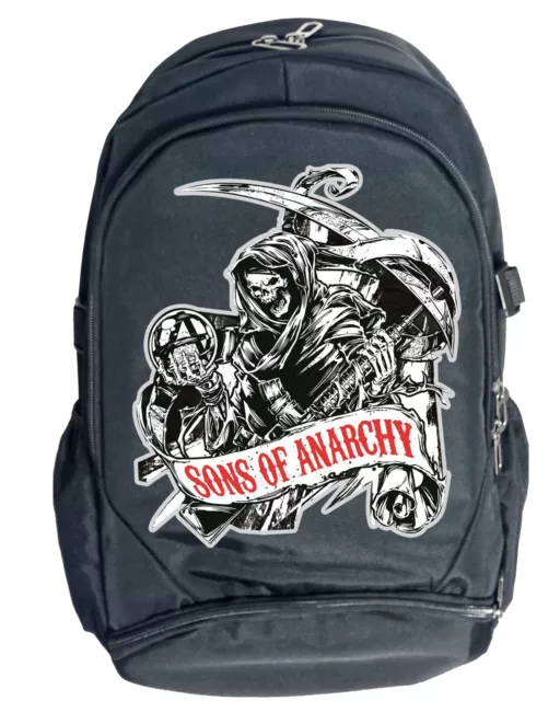 SONS OF ANARCHY Heavy Duty Large Poly Backpack School Bag in Black