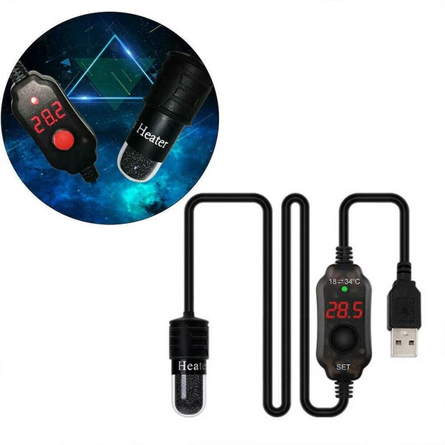 Barra calefactora USB mini acuario calefacción con temperatura constante automática