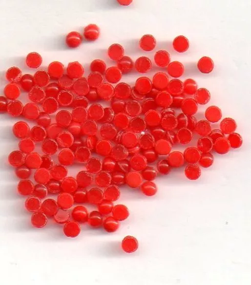 50 Demi Perle Verre Corail  Pp16 (2.20 Mm)  A Coller Fond Plat