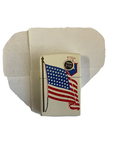 Zippo 1998 Usa Collage Flag W/ Eagle White Matte Lighter Sealed
