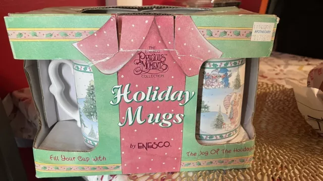 The Enesco Precious Moments Collection  Holiday Mugs 4 Pack vtg