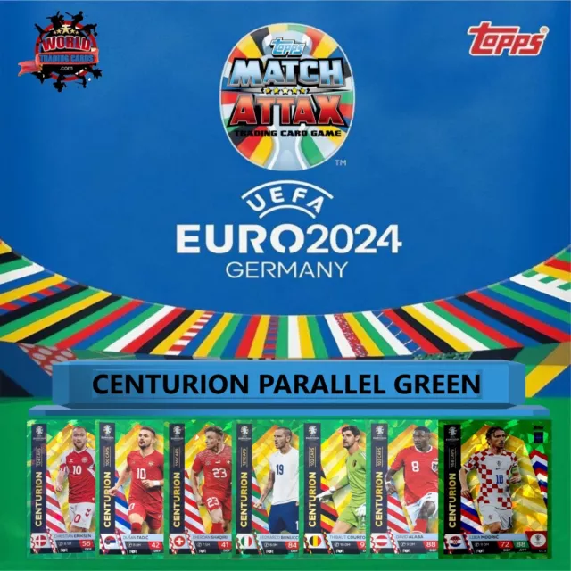 🌍Topps Match Attax Uefa Euro 2024 - ✅ Centurion Holo Green -🛒"Cartas Sueltas"