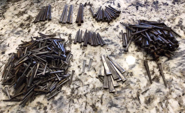 Vintage Antique Iron Square Nails 6+ Pounds Various Lengths