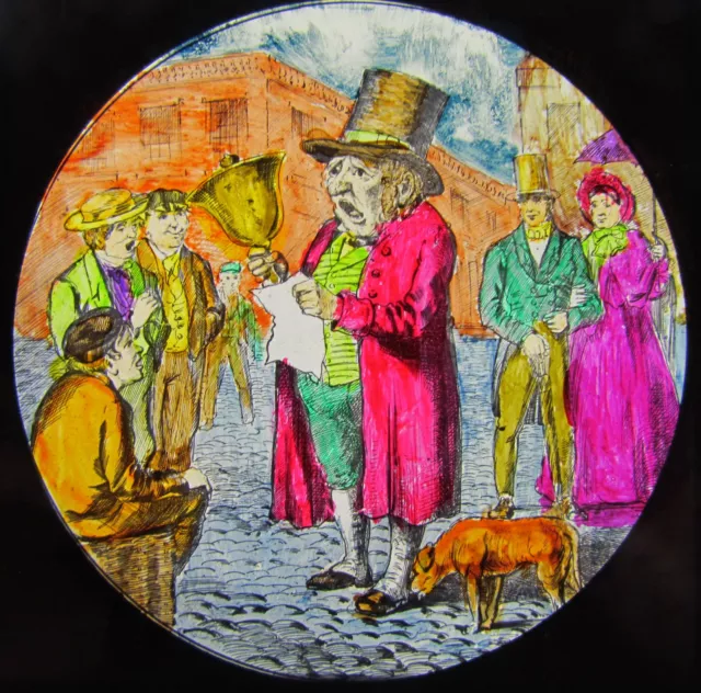 HAND COLOURED Glass Magic lantern slide COMICAL VICTORIAN CARTOON NO3 C1890