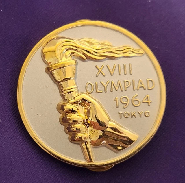 RARE VTG NEW 1964 Xviii Tokyo Olympiad Olympic Large Lapel Pin