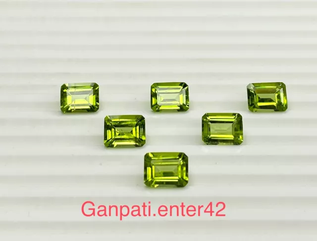 Peridot Loose Gemstone Faceted Octagon Cut 9x7 MM Natural Calibrated Size E