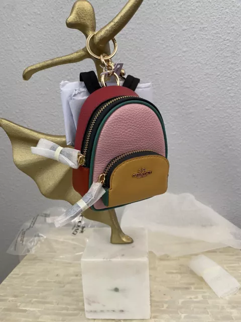 NWT Coach Mini Tabby Bag Charm In Colorblock Keychain Coin Purse