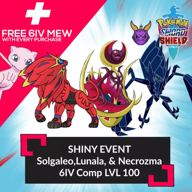 Pokemon Sword & Shield - SOLGALEO + LUNALA, 6 IVS SHINY EVENT