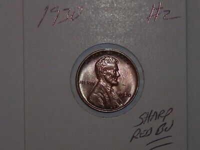 wheat penny 1930 SHARP RED BU 1930-P LOT #2 GREAT UNC RED LUSTER LINCOLN CENT