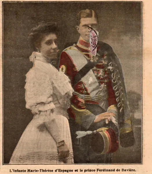 Marie Therese D Espagne Et Prince Ferdinand De Baviere Image 1906 Old Print