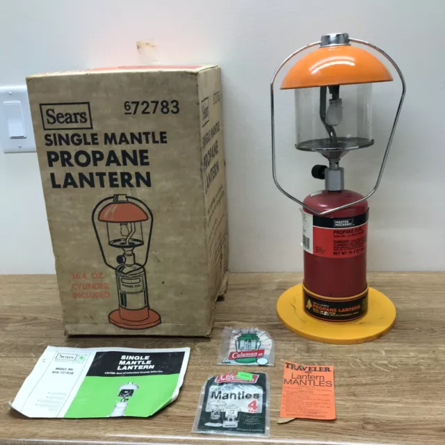 VINTAGE SEARS DOUBLE Mantle Orange Propane Lantern 920.727850