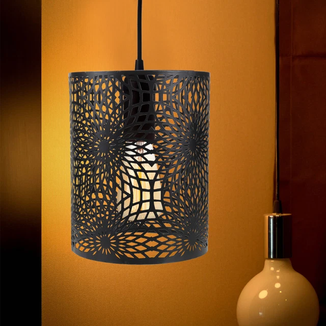 Paralume Cavo, Ferro Battuto Paralume Cavo, Moderno Paralume in Metallo Elegante in Metallo, Lampadina E27 E26 per Camera da Letto, Lampadina Applicabile, Lampadina, Paralume