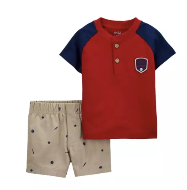 Baseball Baby Boy Short Shirt Outfit NWT Carters COM Size 3 6 9 12 18 Daddy's