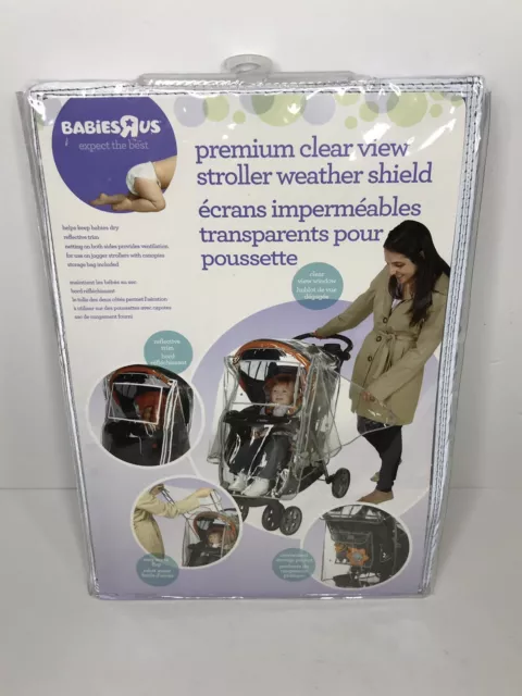 STROLLER WEATHER SHIELD REFLECTIVE TRIM   PREMIUM CLEAR VIEW By BABIES R US NIP