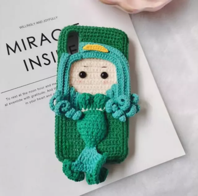 Mermaid DIY Knitted Phone Case Finished Handmade Customized Knitwear Phone Case