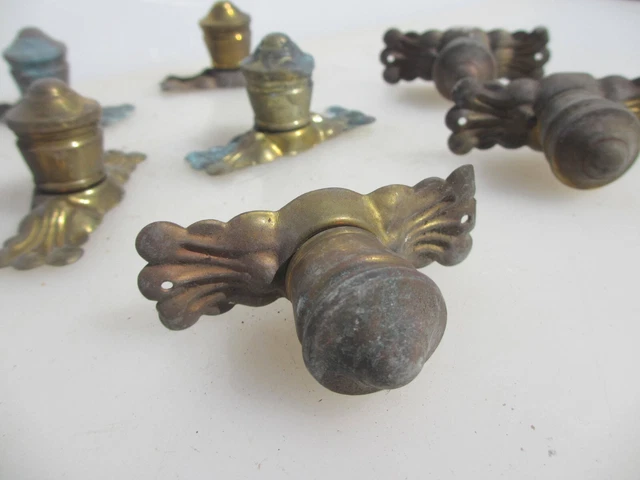 Vintage Brass Ormolu Hardware Furniture Mount Old Rococo Gold Knob Handle £4each