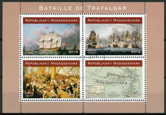 Madagascar Military & War Stamps 2019 CTO Battle of Trafalgar Boats Ships 4v M/S
