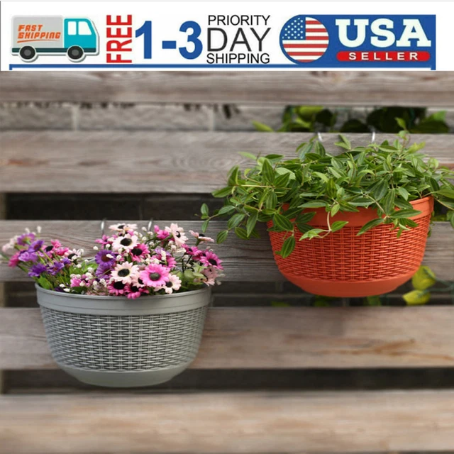 Wall Hanging Flower Pot Garden Mounted Basket Plant Holder Vase Decor Semicircle