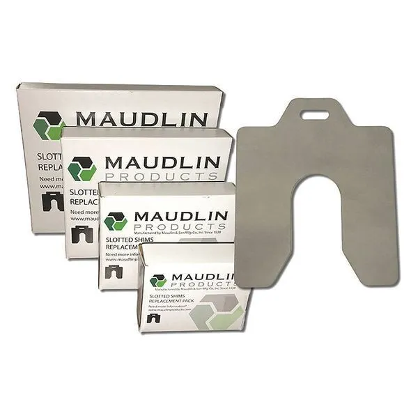 MAUDLIN PRODUCTS Slotted Shim D-5 x 5" x 0.010", Pk20 MSD010-20