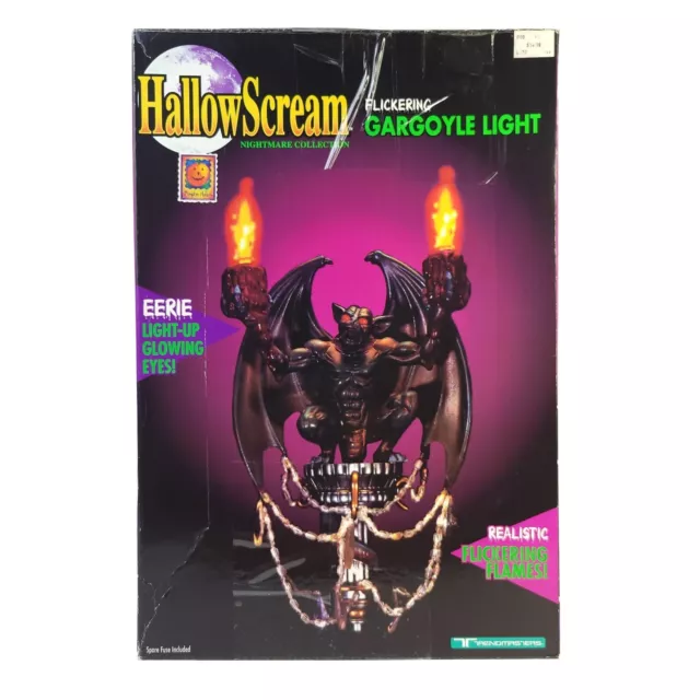 Vintage 1996 HallowScream Flickering Gargoyle Light Sconce