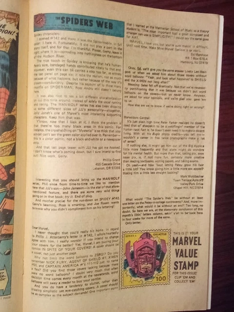 The Amazing Spider-Man #145, VF, 1975 Bronze Era Comic Book, Marvel Value Stamp! 3