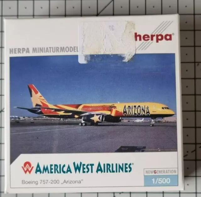 America West Airlines	B757-200	Herpa	N901AW	"Arizona" Colors.