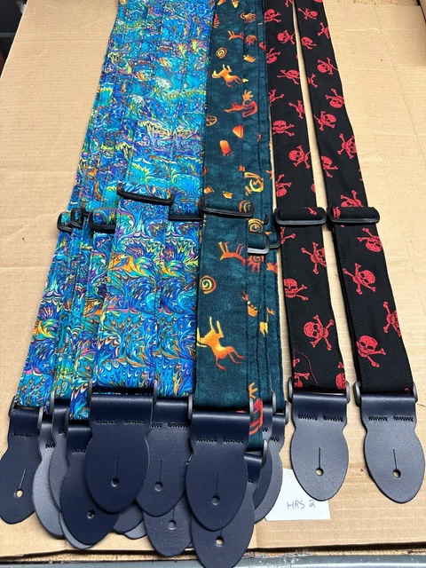 Webbing Guitar Straps Job Lot Of 20 Fully Adjustable Various Styles