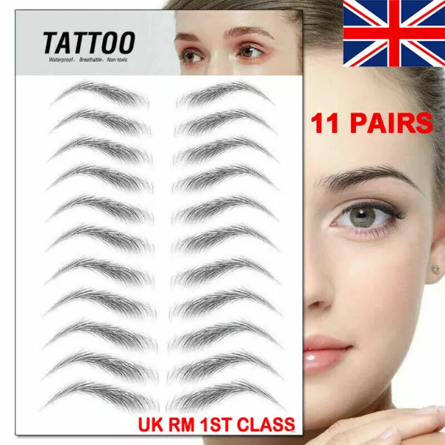 4D Hair-like Stick-On Authentic Eyebrows Waterproof Eyebrow Tattoo Sticker