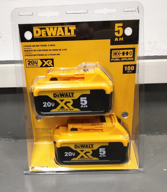 2 Pack Dewalt DCB205 20 volt Lithium 5.0 amp battery DCB205-2 New